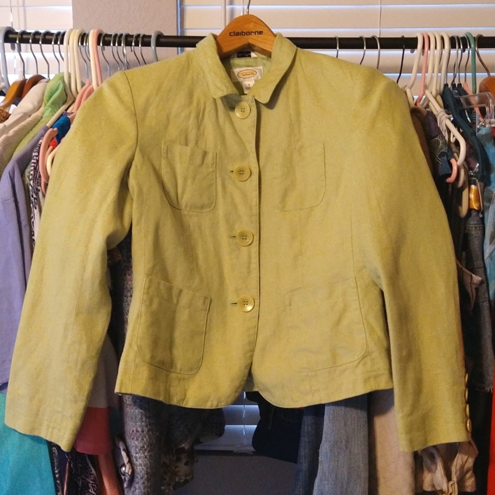 NWOT IRISH LINEN lime Talbots blazer, 4